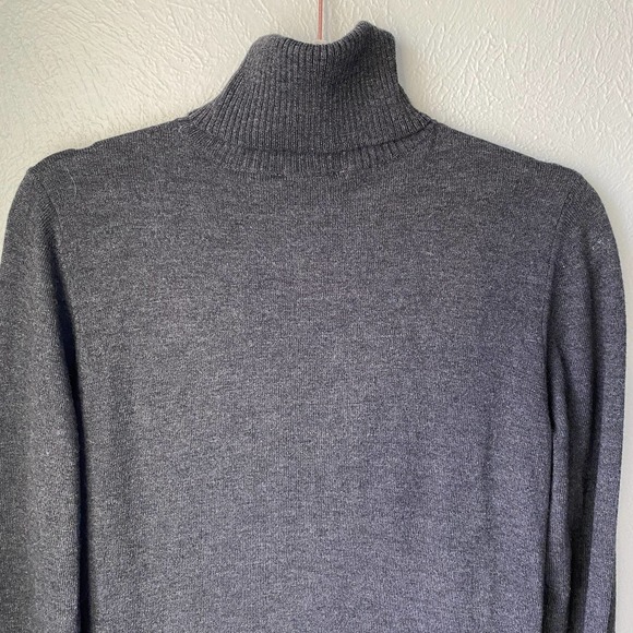 Soft Surroundings Chloe Gray Turtleneck Sweater Dress Pleated Skirt Tall Small - Picture 10 of 11